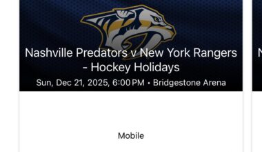 Selling 2 tickets for 12/21 game vs Rangers