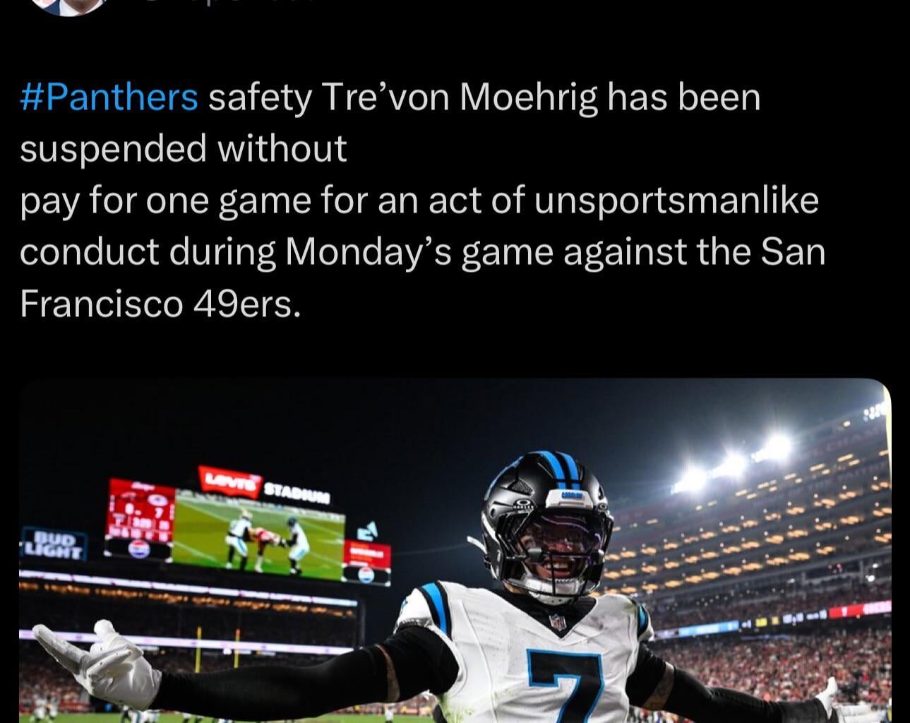 [Rapoprt] Trevon Moehrig suspended 1 game