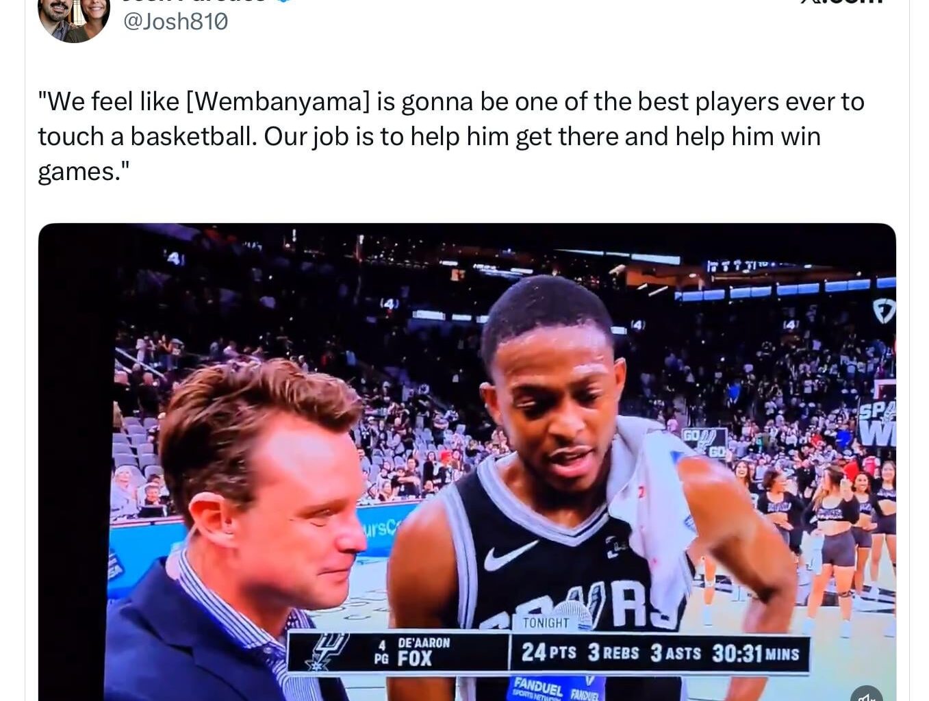 Fox is all-in on his sidekick mission : "We feel like Vic is gonna be one of the best players ever to touch a basketball. Our job is to help him get there and help him win games."