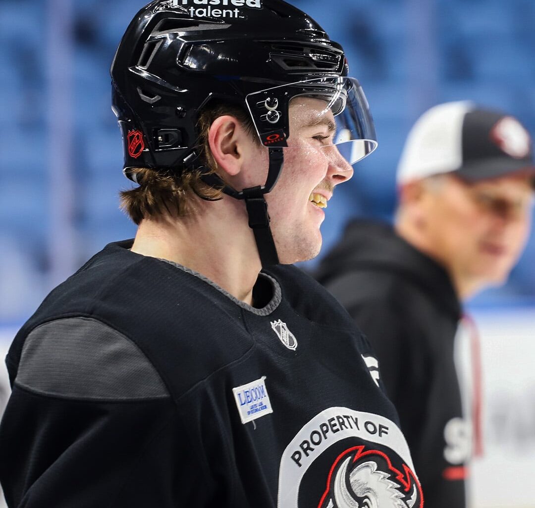 [Buffalo Sabres] Welcome back, Benny 🙌 Great to see Zach Benson on the ice with the team this morning!