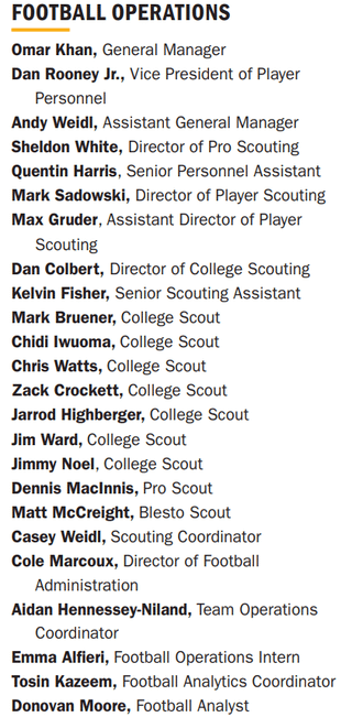 Steelers installment of scouting staff comparisons