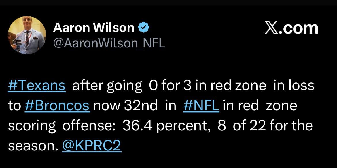 We are now officially the worst red zone team in the league