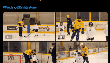 [Nashville Predators] Josi, Woody, and Ozzy having some fun at the CORE Skate at Ford Ice Center tonight