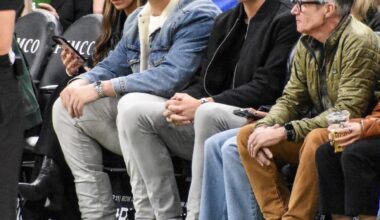 Maye and Campbell taking in the Celtics game tonight