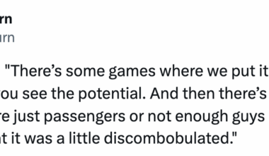 [Matthew Fairburn] Mattias Samuelsson: "There’s some games where we put it together and everybody’s rolling, you see the potential. And then there’s some games where maybe guys are just passengers or not enough guys pulling the same way. Tonight I thought it was a little discombobulated."