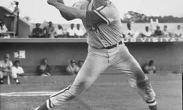 Frank Howard playing Winter Ball in The Dominican Republic, 1959. Taking up the entire batters box.