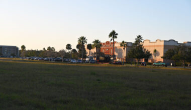 Two acres in front of Epic Theatres, across the street from Central Avenue, will become Serenity Falls mini golf. (© FlaglerLive)