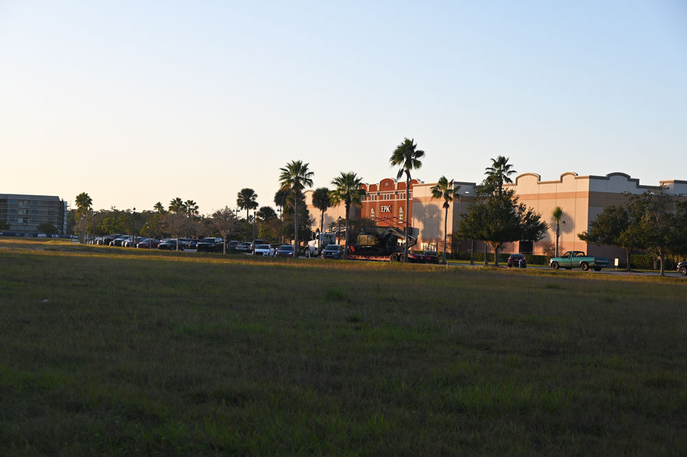 Two acres in front of Epic Theatres, across the street from Central Avenue, will become Serenity Falls mini golf. (© FlaglerLive)