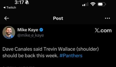 [Kaye] Canales says Trevin should be back this week