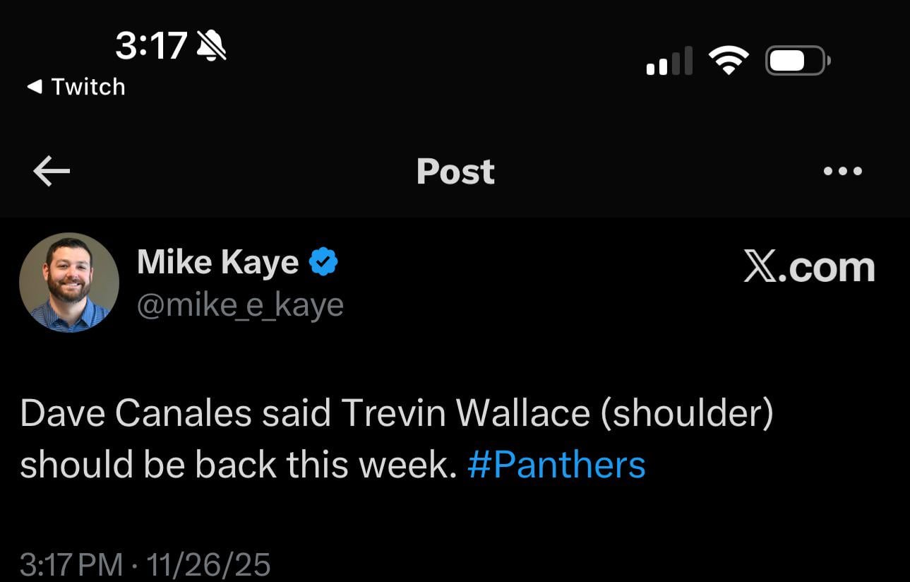 [Kaye] Canales says Trevin should be back this week