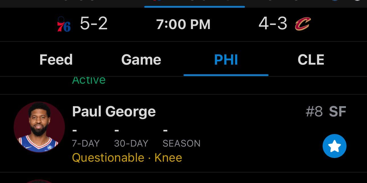 Paul George might play tonight?
