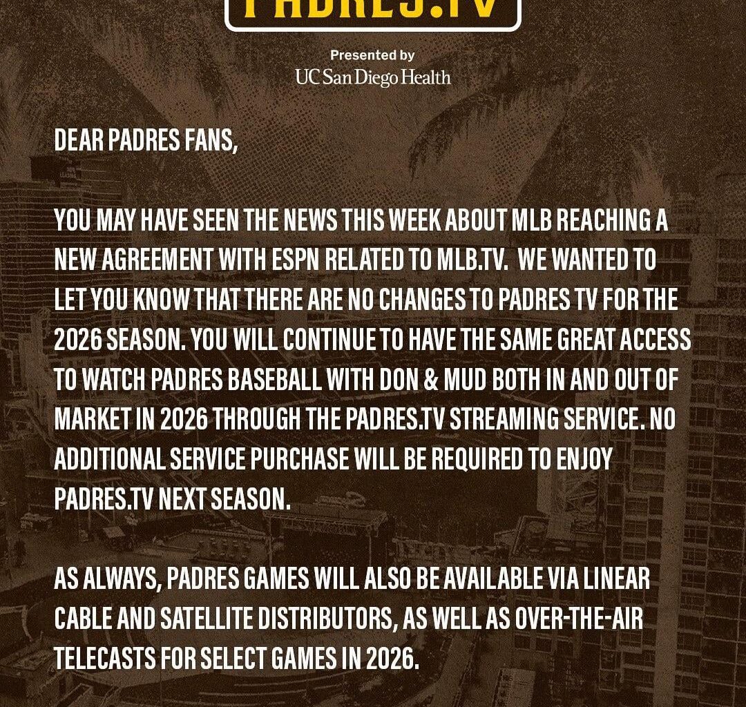 [Padres] An update on how to watch Padres baseball in 2026: