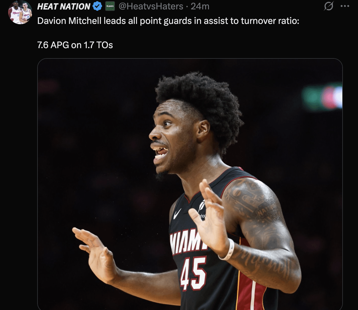 Davion Mitchell leads all point guards in assist to turnover ratio: 

7.6 APG on 1.7 TOs 🔥🔥🔥