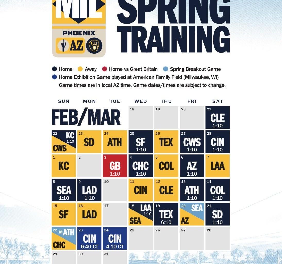 Spring Training Schedule