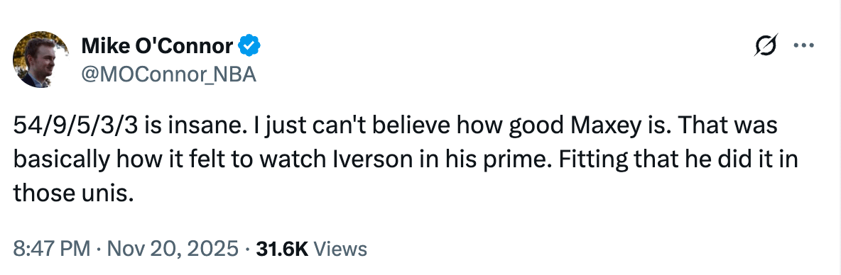 54/9/5/3/3 is insane. Fitting that he did it in those unis