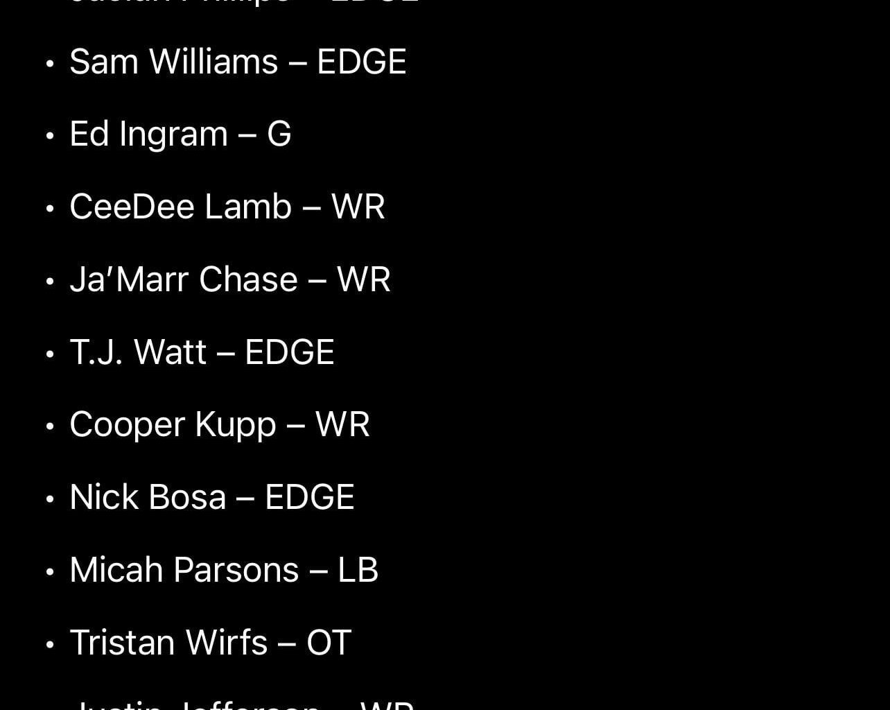 Not to bring up old stuff, but I was bored and asked Chat to list all the players Steve Keim could have drafted, but missed on. I don’t think we talk enough about how much that guy set us back with his god-awful drafting. Carry on.