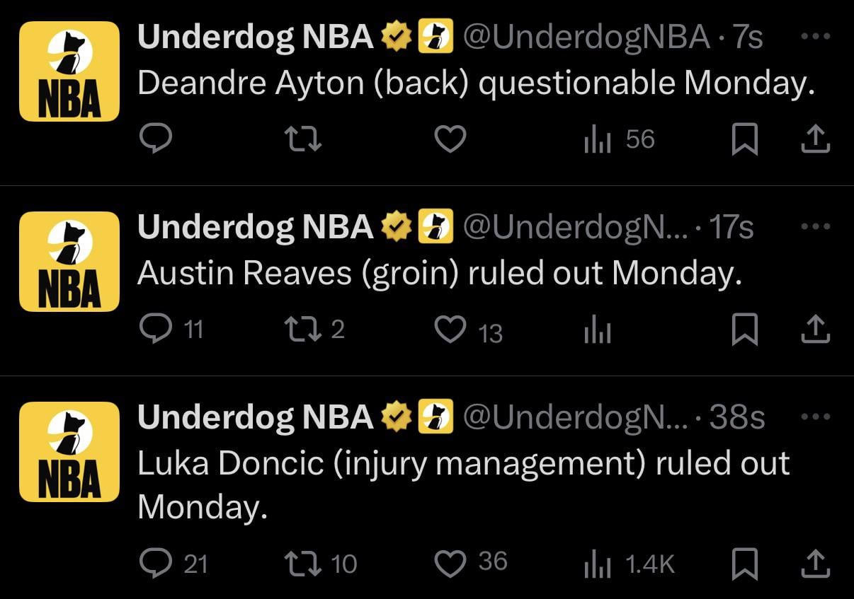 Luka and Austin out for today