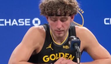 [Brandin Podziemski] responds to Jimmy Butler’s comments that the team needs to care more: “I think we all care. Obviously, it looks a little bit worse cause we lost and we’ve been losing.”