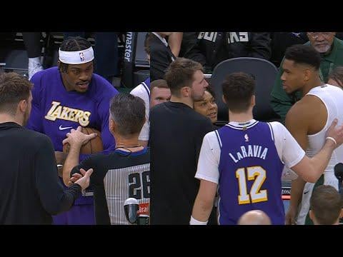 The ref wouldn't give the ball to the Lakers after the game for Adou Thiero's first NBA points so Giannis went and took it and gave it to the Lakers. Respect!