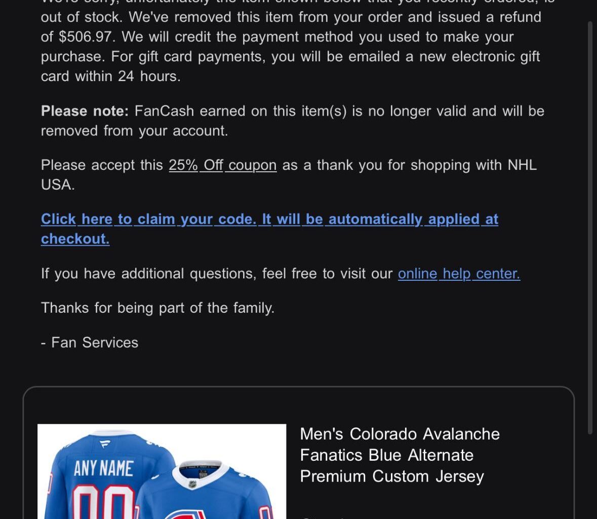 Another 2 Heritage Jerseys Cancelled