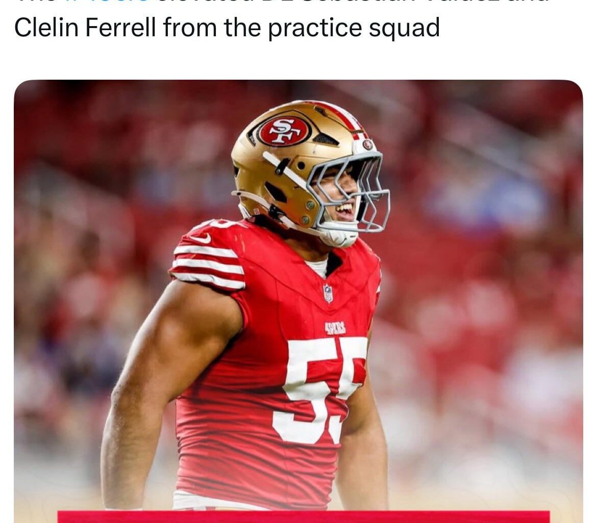 49ers elevate DL Sebastian Valdez, DE Clelin Ferrell