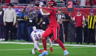 Jayden Higgins has now recorded four receiving touchdowns this season, tying Andre Johnson for the second-most by a rookie wide receiver in franchise history.