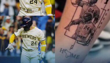 [Brewers] Contreras celebrates electric postseason with "phone moment" tattoo