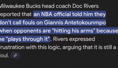Giannis, "integrity", and "fairness" amongst players via NBA officiating and the glaring double standard that one official literally admitted to Doc Rivers mid game..