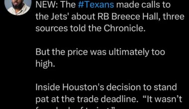 Texans tried to acquire Breece Hall, supposedly