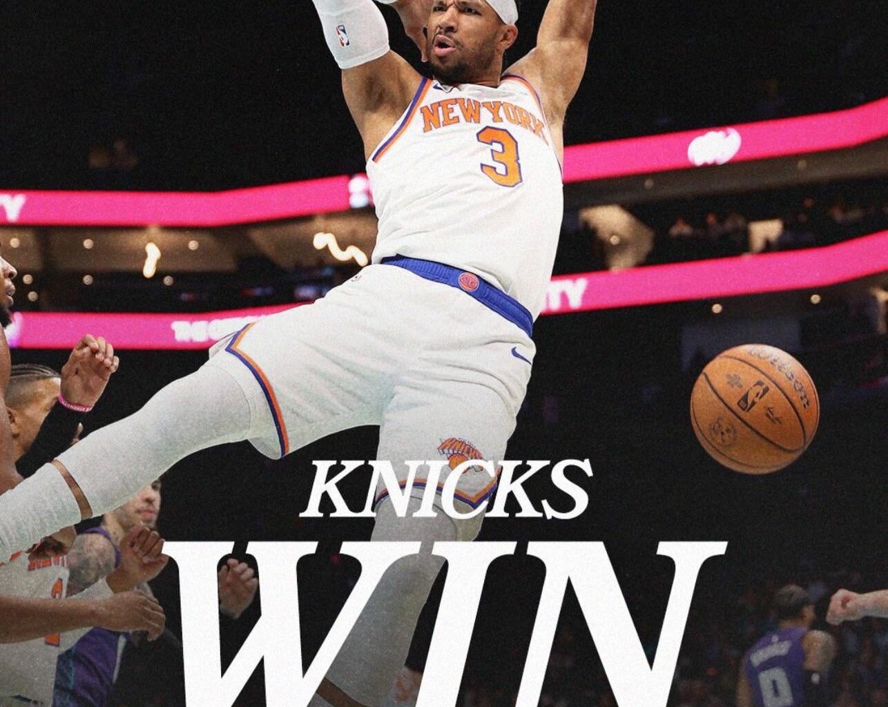 The Knicks win in Charlotte.  2nd straight road win. 🏆