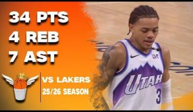 Keyonte George 34 Points/7 Assists vs Lakers Full Highlights! (11/18/2025)