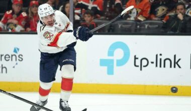 Evan Rodrigues’ shift to center has paid dividends early for the Florida Panthers