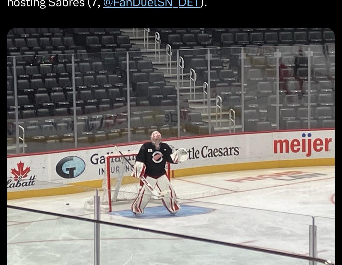 Gibson on ice in starter net per Ansar Khan