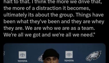 Hurts on AJ's frustrations : "We got the Detroit Lions. Imma definitely put a halt to that. I think the more we drive that, the more of a distraction it becomes...Things have been what they've been and they are what they are. We are who we are as a team. We're all we got and we're all we need."