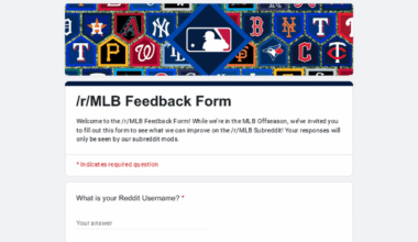 [Mod Announcement] /r/MLB Feedback Form