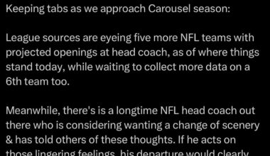 The coaching carousel continues to take shape. Seems like there could be some surprise candidates