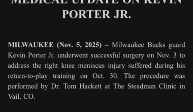 Medical Update on Kevin Porter Jr.