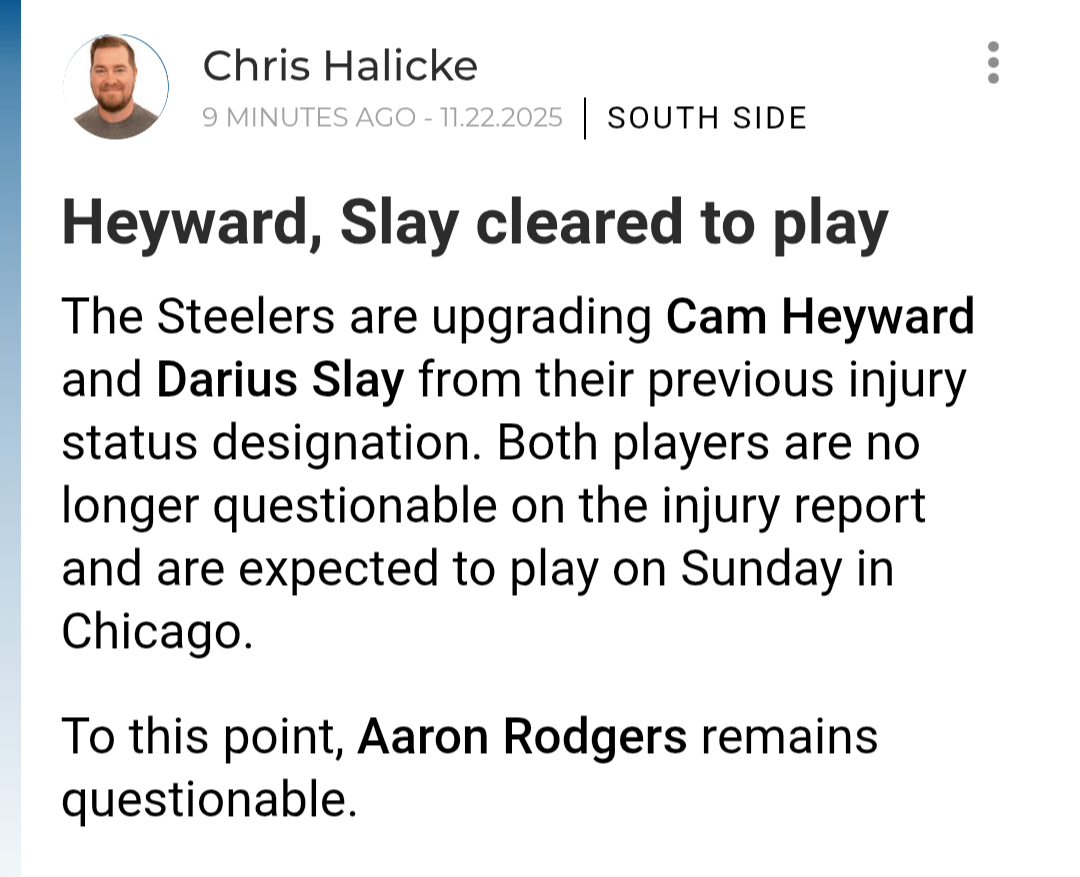 Heyward and Slay cleared to play