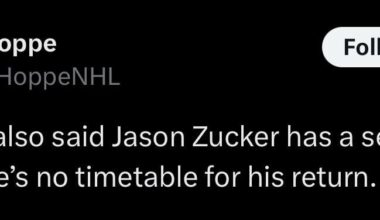 [Bill Hoppe] Lindy Ruff also said Jason Zucker has a severe viral issue. There’s no timetable for his return.