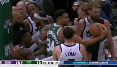 [Highlight] Giannis gets wrapped up by multiple kings defenders to prevent him from getting to the basket