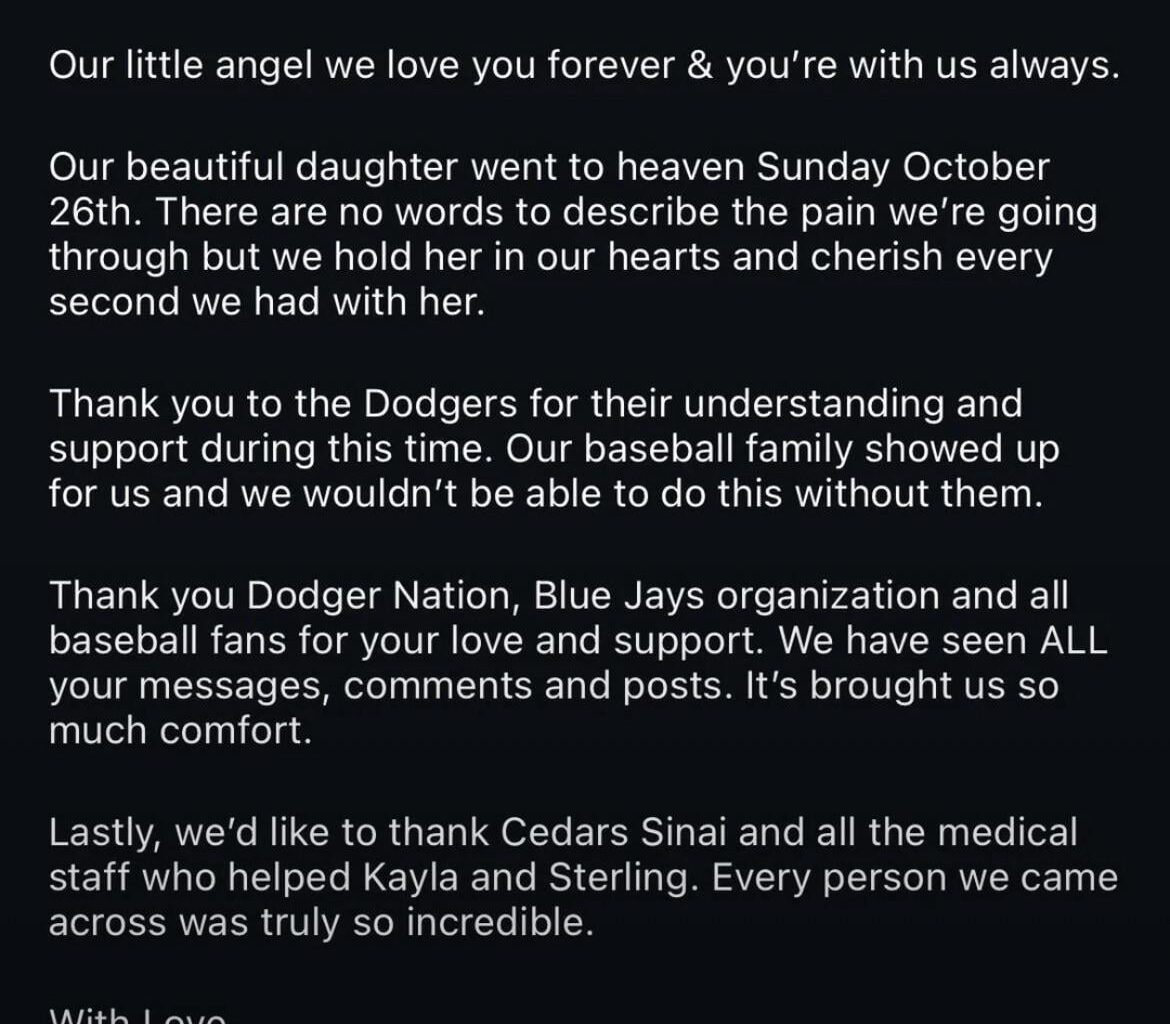 My heart goes out to the Vesia family. The latest statement from the family on the loss of their daughter Sterling Sol