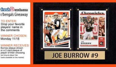 Joe Burrow Card Plaque Giveaway - Winner Chosen @ Random Monday 11/18