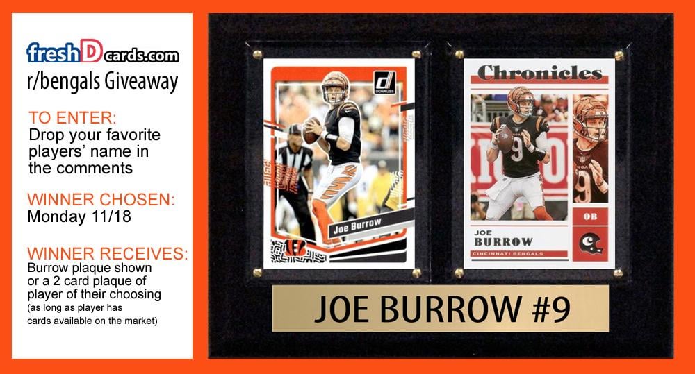 Joe Burrow Card Plaque Giveaway - Winner Chosen @ Random Monday 11/18