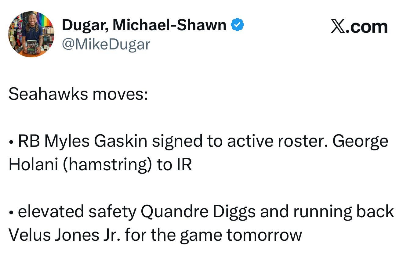 [Dugar] Seahawks moves