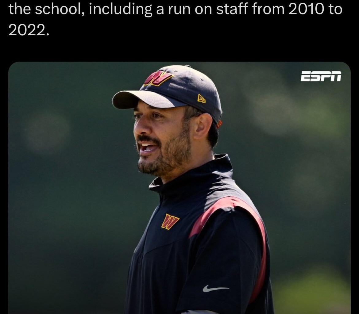 BREAKING: Commanders QB coach Tavita Pritchard is set to become the new Head Coach of Stanford football