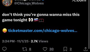 Kochetkov is in net for the Wolves tonight