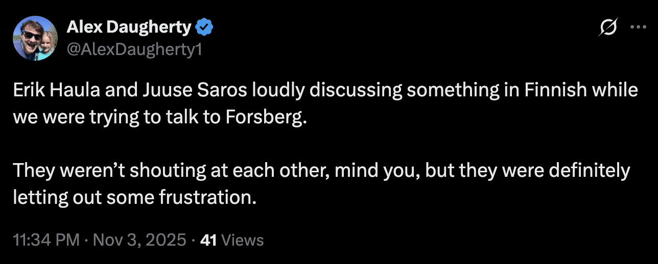 Juice letting out some post loss frustrations