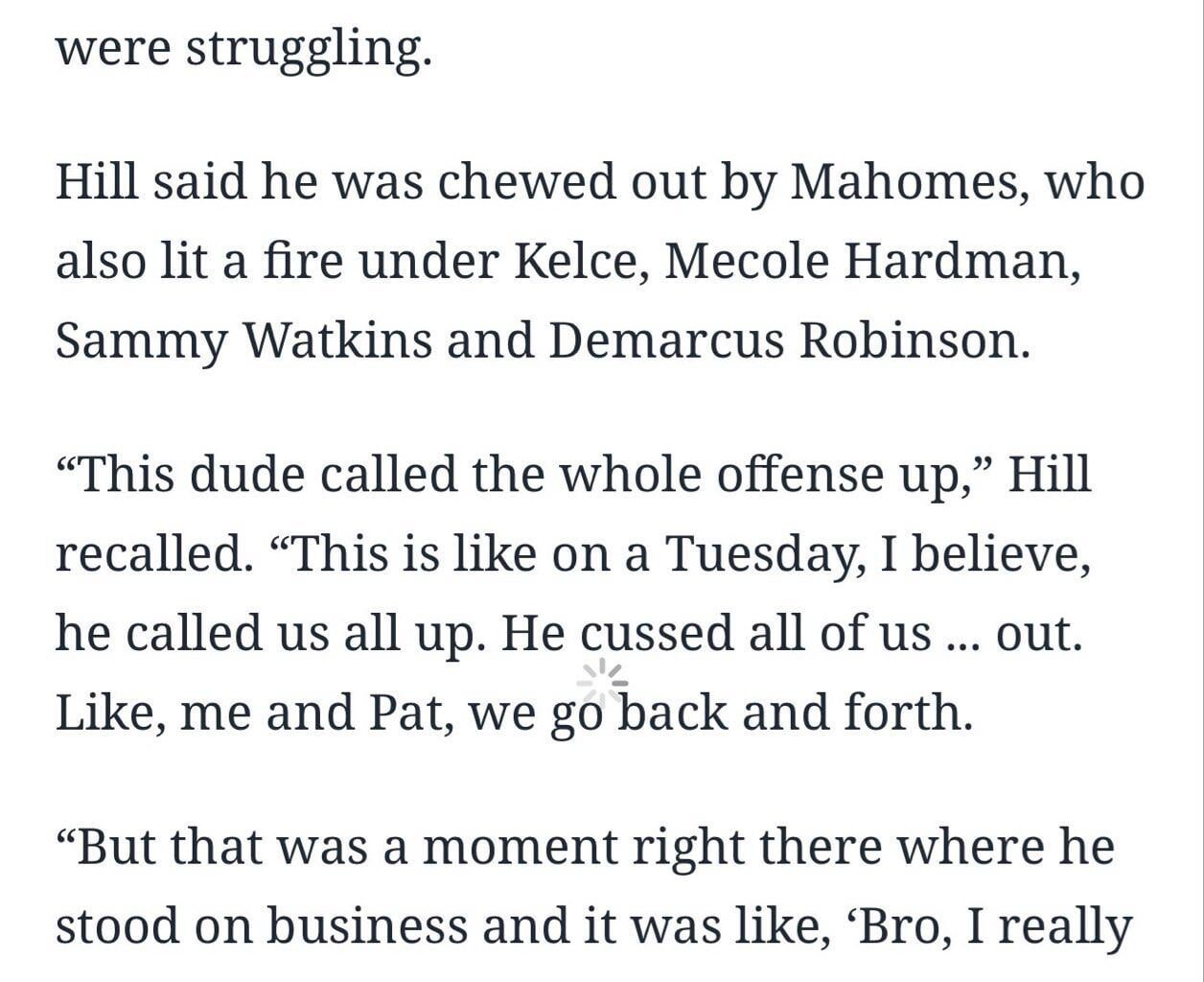 Throwback to when Tyreek shared about Mahomes cussing out the entire WR room years back.