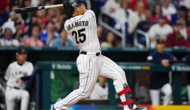 [YahooJPN] Scouts from several teams, including the Yankees, Phillies, Padres, Angels, Blue Jays, and White Sox, were in attendance for the Japan vs Korea exhibition game featuring 1B/3B Kazuma Okamoto.