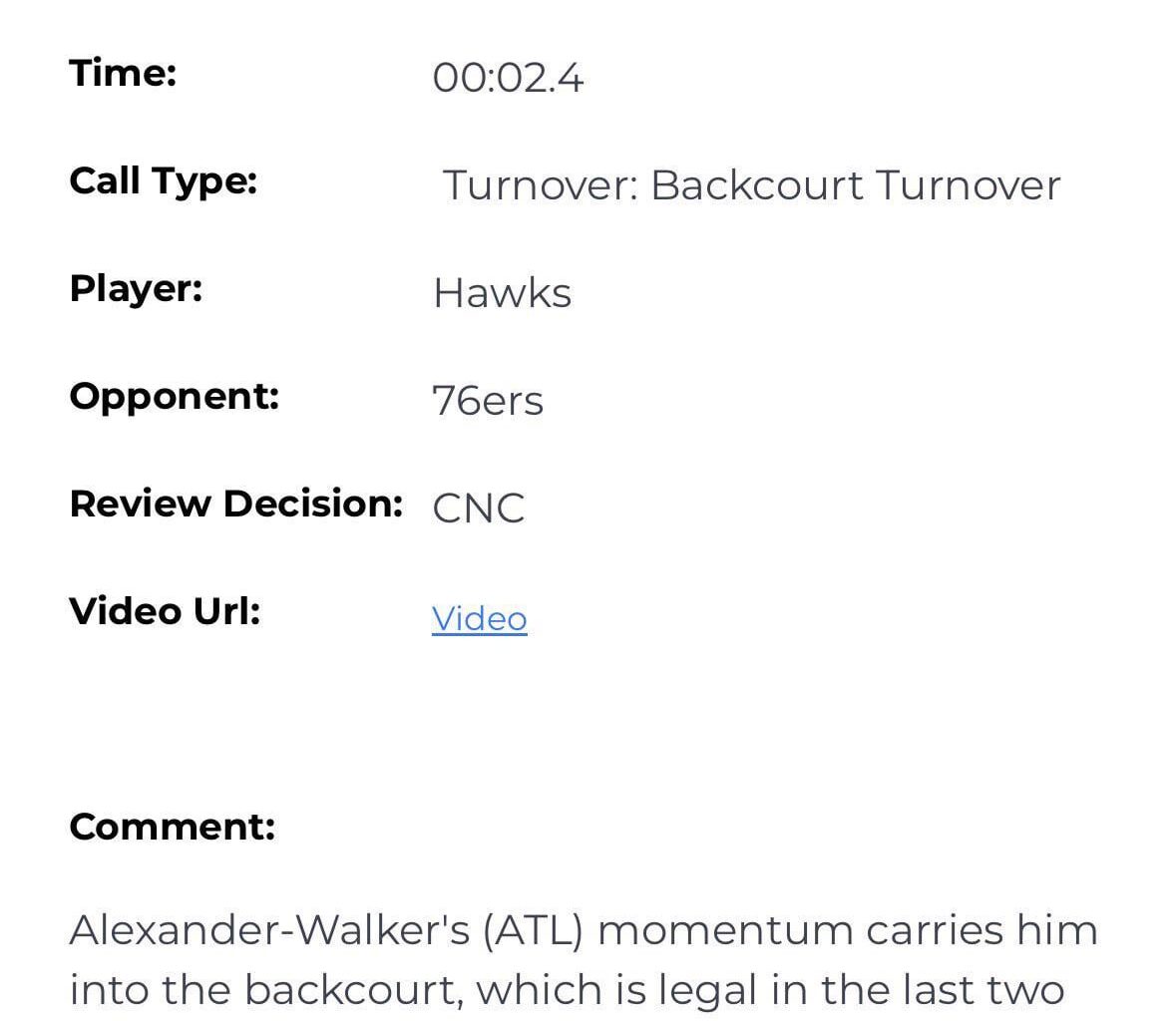 According to the L2M report there was no backcourt violation
